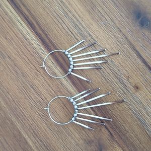 Hoop earrings with porcupine quills